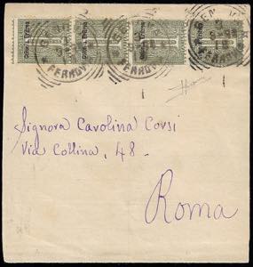 1894 - 1 cent. De La Rue (1), striscia di ... 