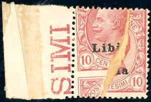 1912 - 10 cent. Leoni, stampa su carta ... 