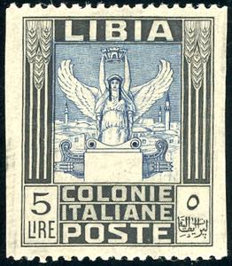 1921 - 5 lire Pittorica, non dentellato ... 