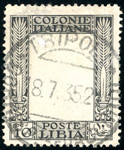 1924 - 10 cent. Pittorica, senza la stampa ... 