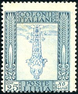 1924 - 25 cent. Pittorica, centro capovolto ... 