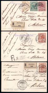 1911 - Due cartoline raccomandate affrancate ... 