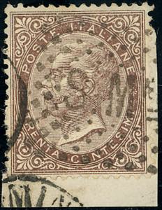 1866 - 30 cent. De La Rue, tiratura di ... 