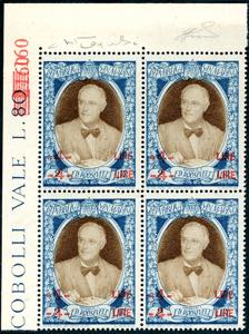 1947 - 4 lire su 2 lire Roosvelt, doppia ... 