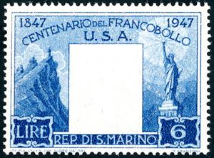 1947 - 6 lire Centenario del francobollo ... 