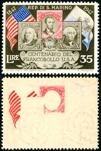 1947 - 35 lire Centenario del francobollo ... 