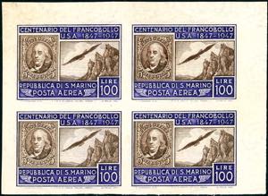 1947 - 100 lire Centenario francobollo Stati ... 
