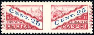 1928 - 25 cent. rosso e celeste, ... 