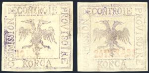 ALBANIA 1914 - 10 p. e 25 p. violetto ... 