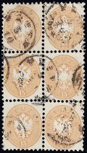 AUSTRIA 1864 - 15 kr. bistro, dent. 9 1/2 ... 