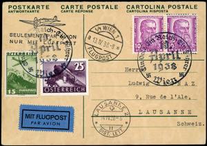 AUSTRIA 1938 - Cartolina spedita per via ... 