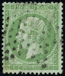 FRANCIA 1870 - 5 cent. verde chiaro su carta ... 