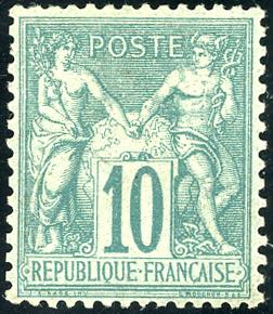 FRANCIA 1876 - 10 cent. Sage, I tipo (65), ... 