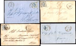 SICILIA 1863 - Quattro lettere affrancate ... 