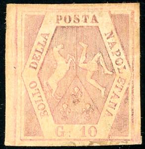 1858 - 10 grana rosa brunastro, I tavola ... 
