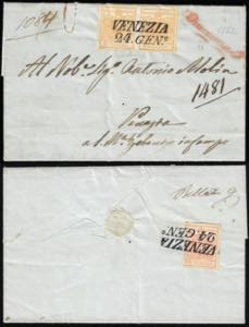 1852 - 5 cent. giallo ocra, coppia, perfetta ... 