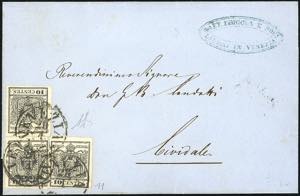 1857 - 10 cent. nero, carta a macchina (19), ... 
