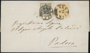1857 - 10 cent. nero, carta a macchina, 5 ... 