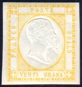 1861 - 20 grana giallo (23), gomma integra, ... 