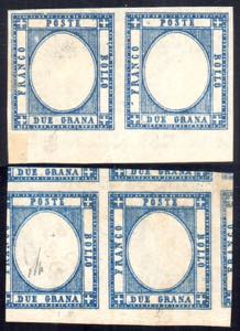 1861 - 2 grana azzurro scuro (20), prova di ... 