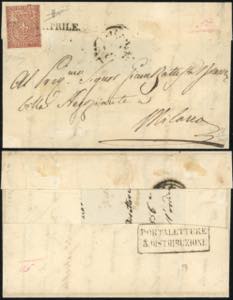 1855 - 25 cent. bruno rosso (8), perfetto, ... 