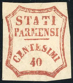 1859 - 40 cent. rosso bruno, I composizione, ... 