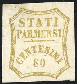 1859 - 80 cent. bistro oliva (18), nuovo, ... 
