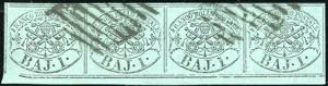 1864 - 1 baj verde scuro, II emissione (2B), ... 