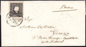 1859 - 3 soldi nero, I tipo (24), perfetto, ... 