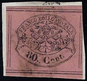 1867 - 80 cent. rosa lillaceo, otto filetti ... 