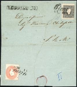 1861 - 3 soldi nero, I tipo, dent. 15 x 16, ... 