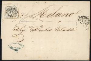 1855 - 8  baj bianco, falso per posta di ... 