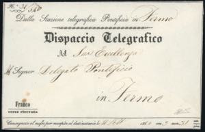 1860 - Busta per dispaccio telegrafico da ... 