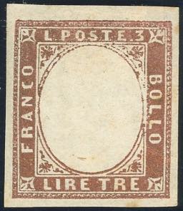 1861 - 3 lire rame vivo (18A), senza ... 