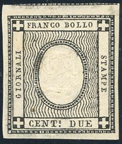 1861 - 2 cent. nero intenso (20e), gomma ... 