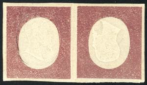 1854 - 5 cent. rosso mattone, prova con ... 