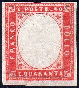 1861 - 40 cent. rosso vermiglio (16Da), ... 