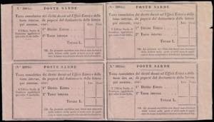 1859 - Segnatasse Poste Sarde, mod 200 bis, ... 