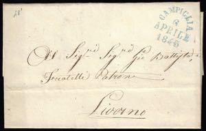 1845 - Lettera prefilatelica da Campiglia ... 