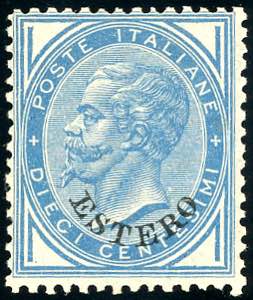 EMISSIONI GENERALI 1878 - 10 cent. azzurro ... 