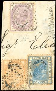 TUNISI 1874 - 10 cent., 20 cent., 60 cent. ... 
