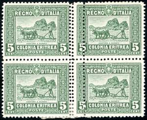 1914 - 5 cent. Soggetti Africani, dent. 13 ... 