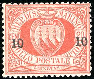 1892 - 10 su 10 cent. soprastampato (11), ... 