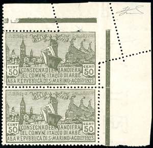 1923 - 50 cent. Bandiera di Arbe (88), ... 