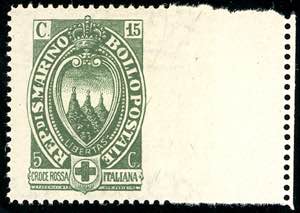 1923 - 15 + 5 cent. Pro Croce Rossa, non ... 