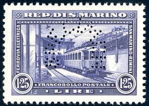 1932 - 1,25 lire violetto Ferrovia, saggio ... 