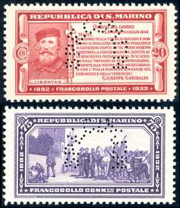 1932 - 20 cent. carminio, 75 cent. violetto ... 