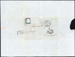 1860 - Lettera affrancata con 20 ... 