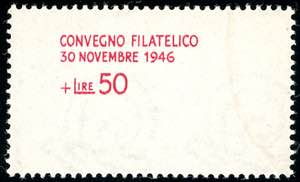 1946 - 50 lire (su 10 lire) Convegno ... 