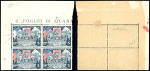 1947 - 3 lire Centenario del francobollo ... 